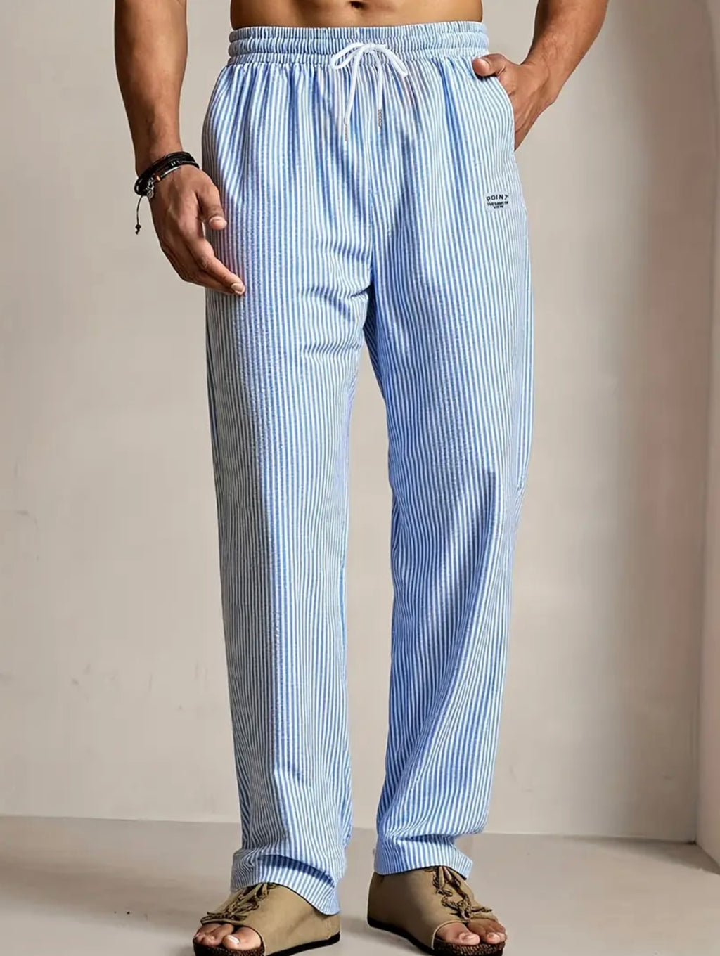 White/Blue Striped Pants